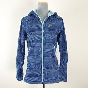 Nike Blue Pattern Track & Field Windbreaker Jacket